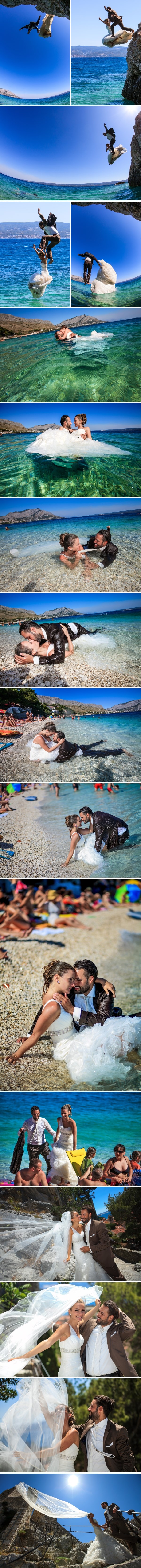 Najkul mladenci u Hrvata - skočili u more sa stijene