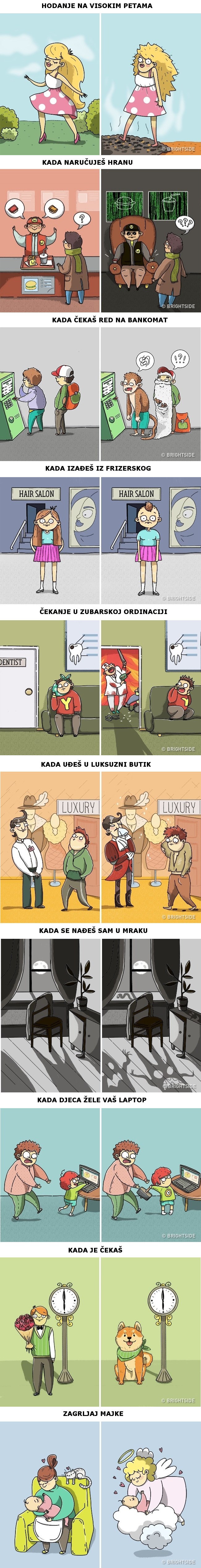 Preslatke ilustracije koje prikazuju kako se zapravo osjećamo kada radimo svakodnevne stvari