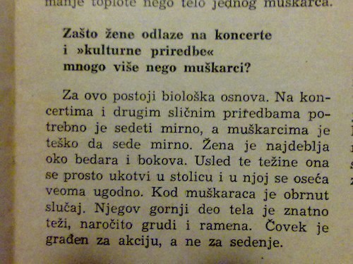 Muškarci su za akciju, žene za sjedenje?