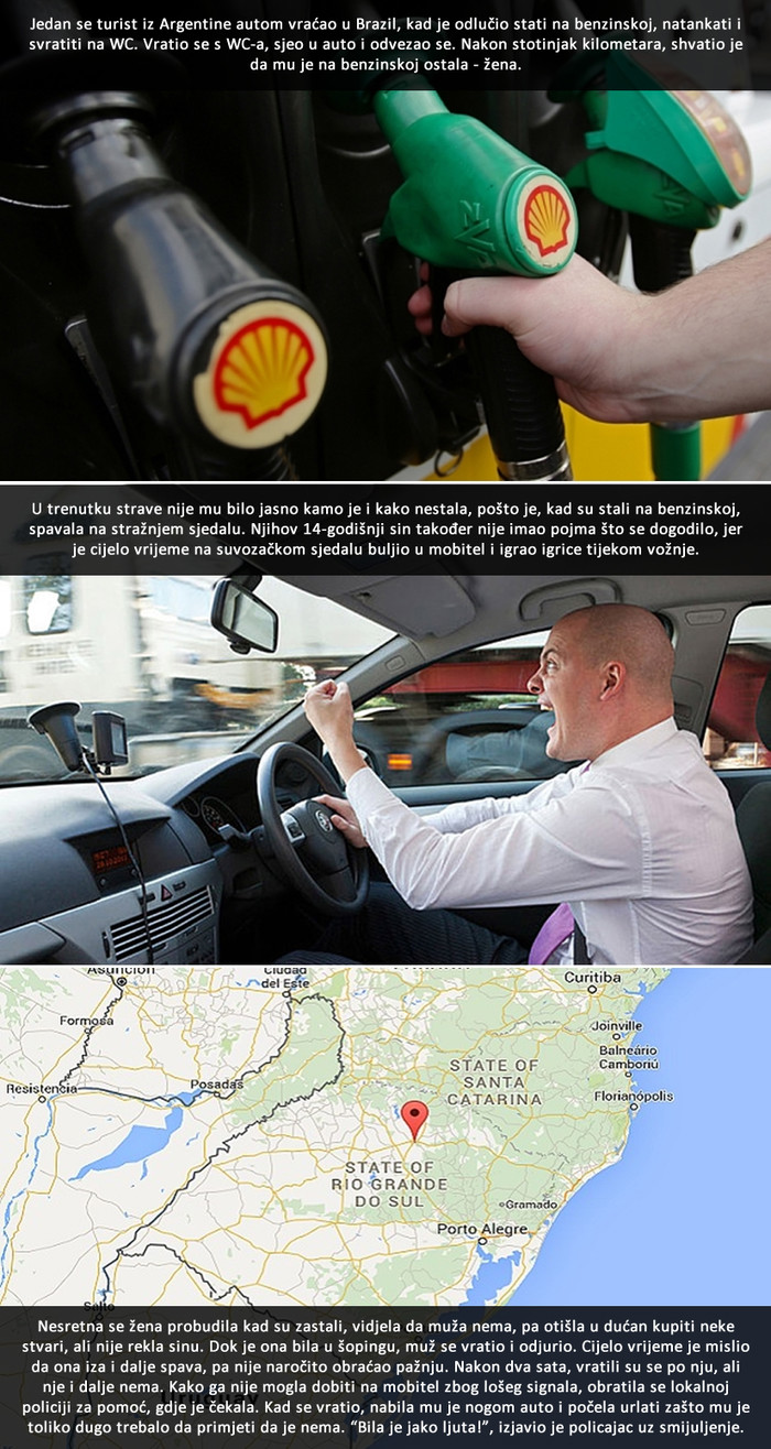 Odvezao se s benzinske, zaboravio ženu!