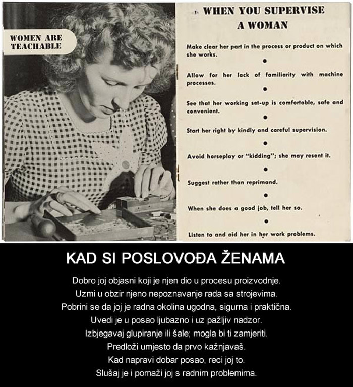 Upute muškarcima za rad sa ženama