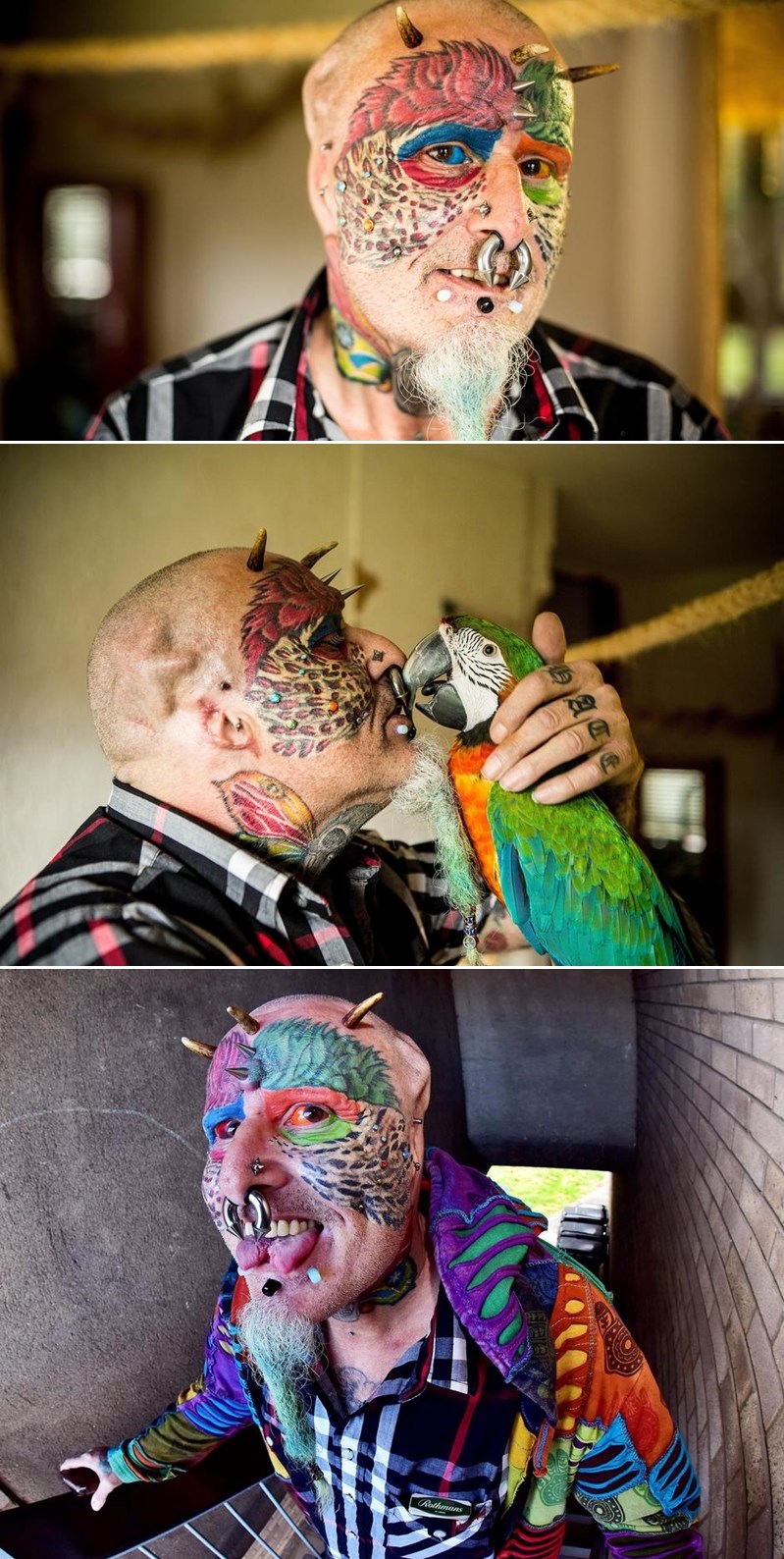 ČOVJEK-PAPIGA: Odrezao si uši, ima 110 tetovaža i 50 pirsinga