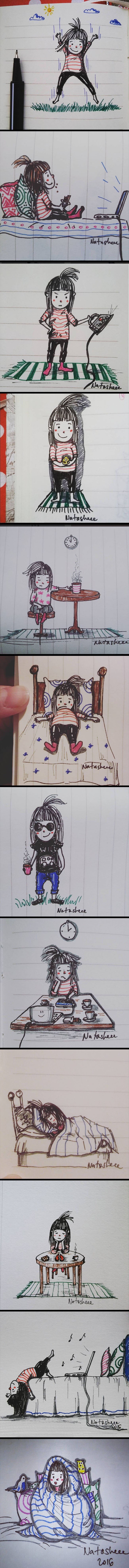 GALERIJA: Mlada ilustratorica crta svoju minijaturnu verziju u raznim svakodnevnim situacijama