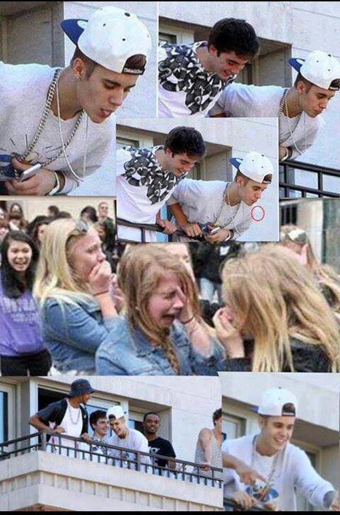 Ljudsko smeće: Bieber s balkona pljuje po obožavateljicama