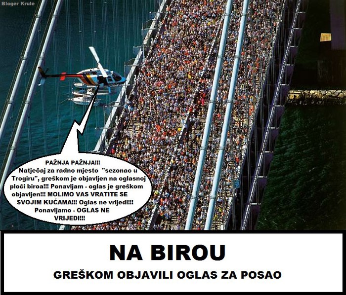 Šok i nevjerica: Na birou oglas za posao?