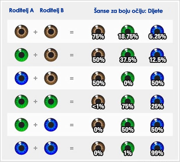 Saznaj kakvu će ti dijete boju očiju imati
