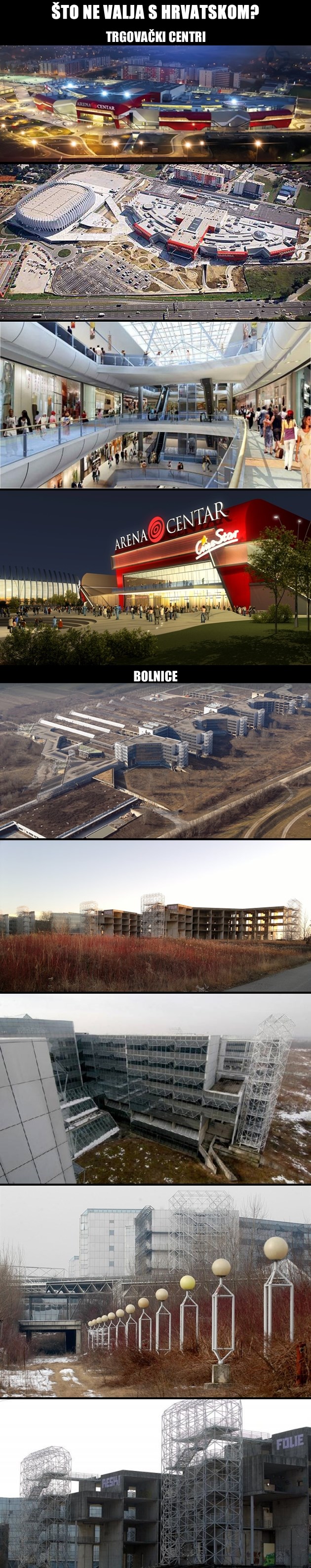 Šoping centri k'o svemirski brodovi, bolnice ruševine - to je Hrvatska?