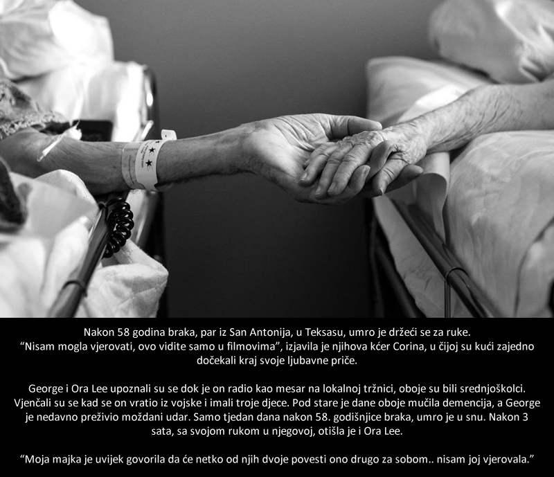Nakon 58 godina braka umrli zajedno, držeći se za ruke