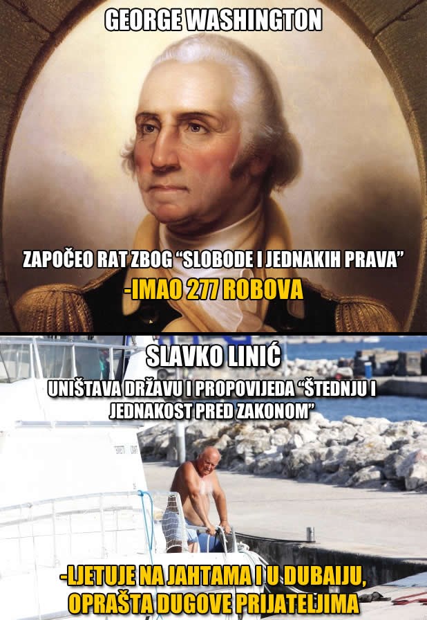 Što je zajedničko Slavku Liniću i Georgeu Washingtonu?