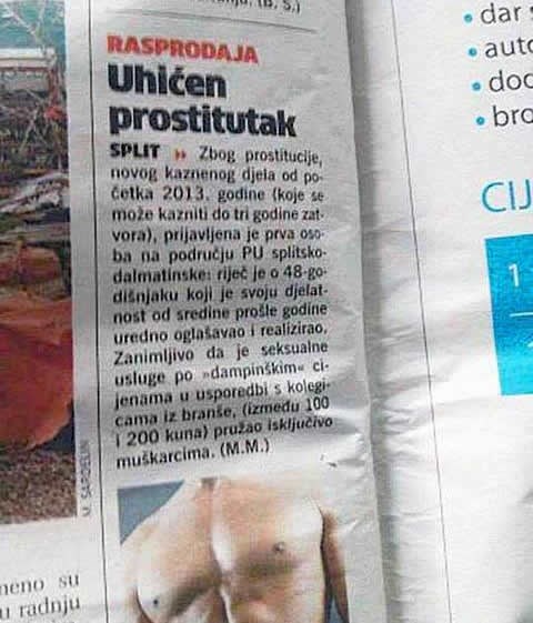 Uhićen prostitutak: Rušio cijene kolegicama