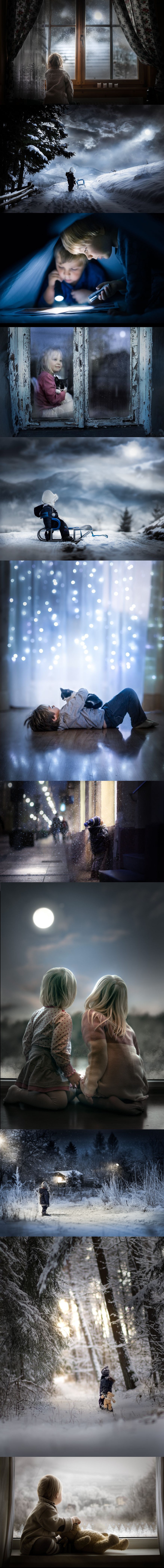 Majka vodi čarobni, zimski dnevnik uz pomoć fotoaparata i vlastite djece