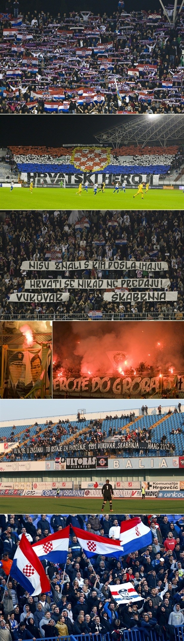 Navijači odali počast generalima, Vukovaru i Škabrnji