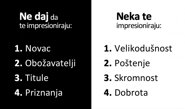 Prave vrijednosti su jedini put do sreće u životu