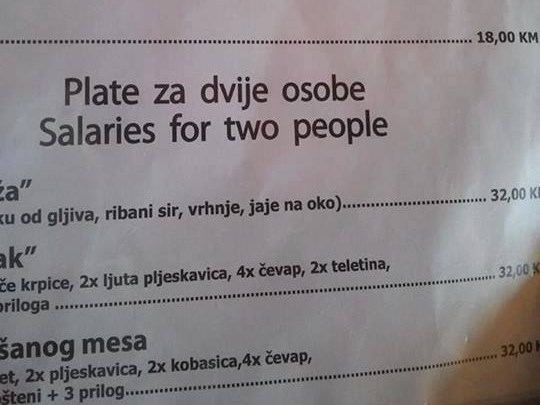 Samo u BiH: Restoran koji poslužuje plaće