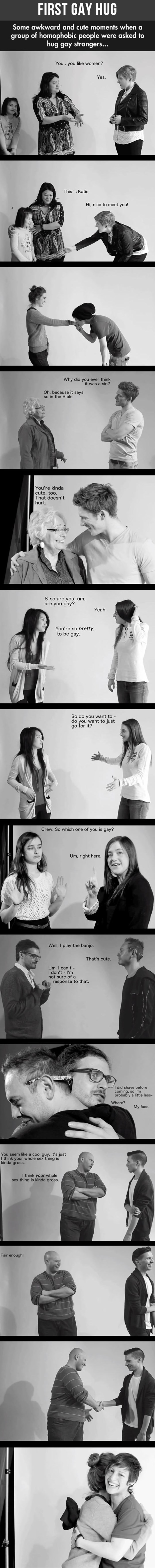 Homofobni stranci prvi put zagrlili gay osobu