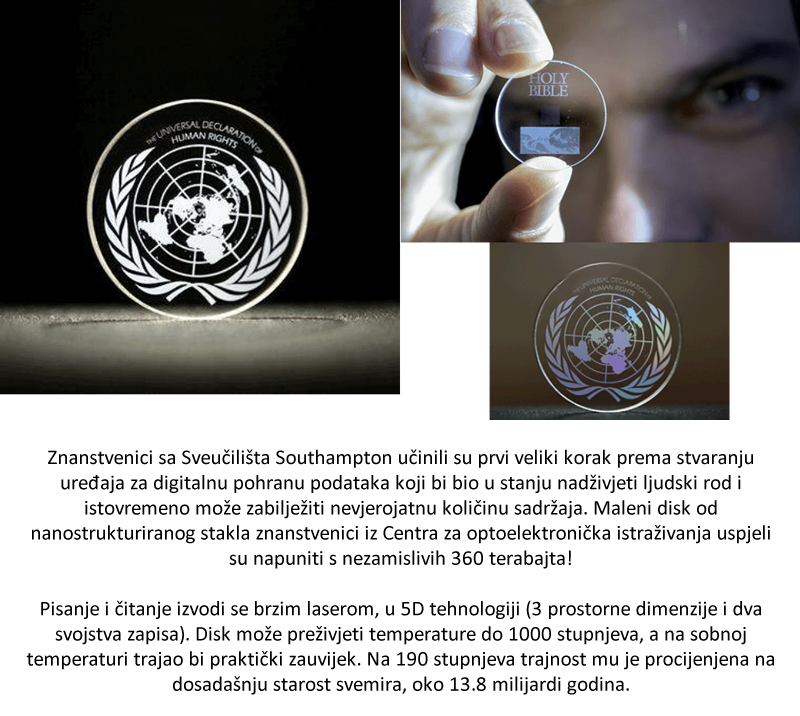 Znanstvenici stvorili 5D disk koji će trajati - ZAUVIJEK!