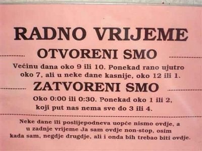 Klizno radno vrijeme: Većinom smo ponekad otvoreni