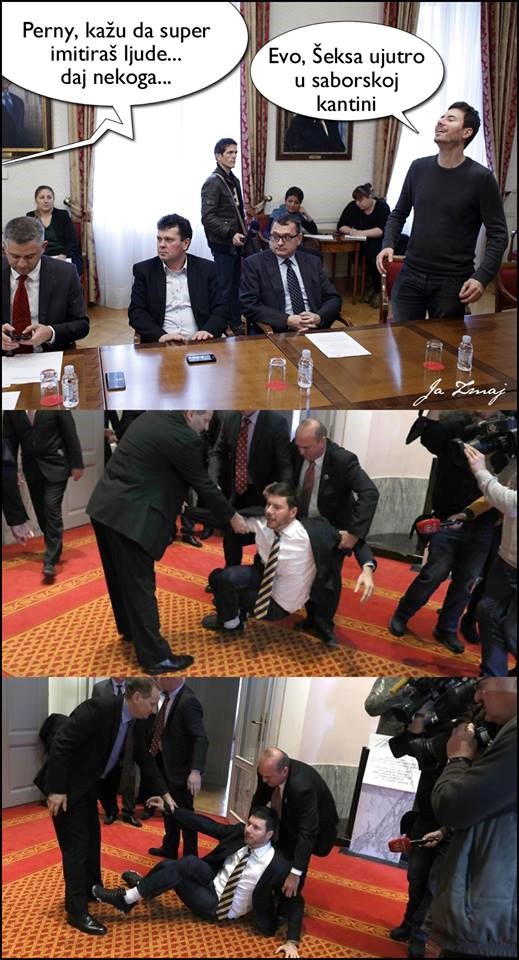 Kad su ga izbacivali iz Sabora, Pernar je zapravo imitirao jednog starijeg političara