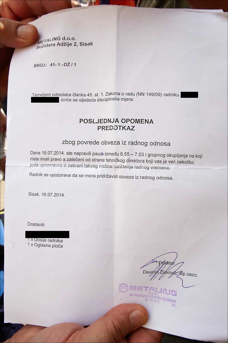 Prijetnja otkazom zbog pauze od 8 minuta!?