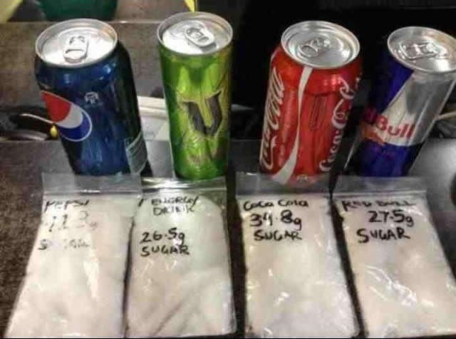 Vidi koju hrpetinu šećera trpaš u sebe sa svakom limenkom