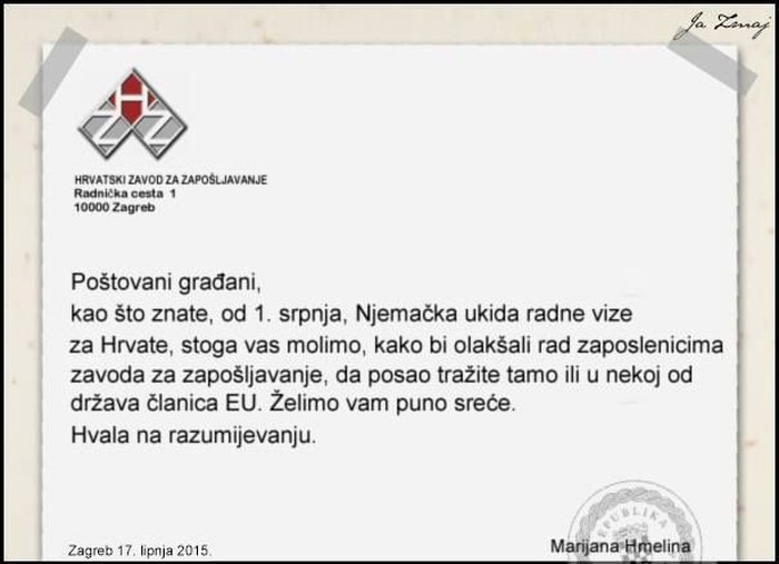 Poruka od uhljeba