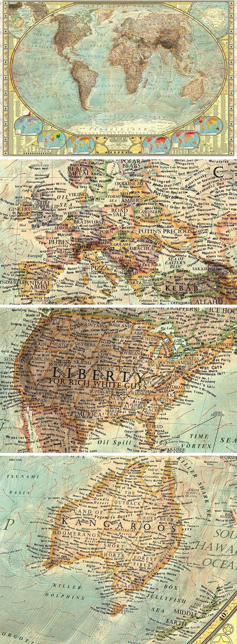 GALERIJA: Svjetska karta stereotipa - pogodite što piše za Hrvatsku!?