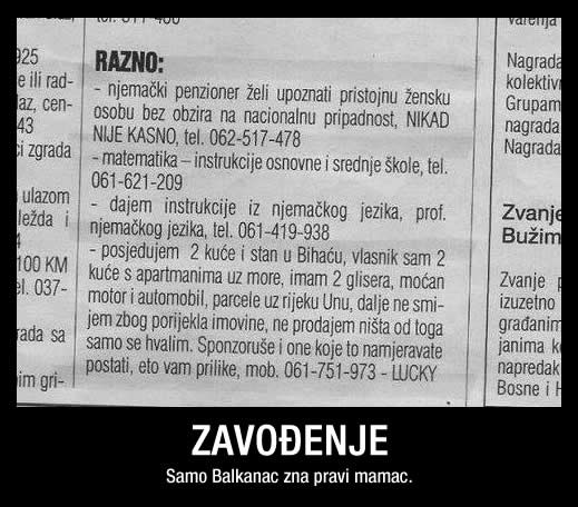 Balkan je u jeziku sponzoruša poznat kao "Raj na Zemlji"