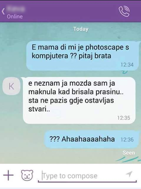 PORUKE RODITELJA Nije mogao naći program na svom računalu, mamin odgovor ga je i zbunio i nasmijao!