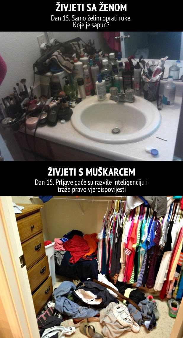 Ženski nered vs. muški kaos: Kako je živjeti skupa?