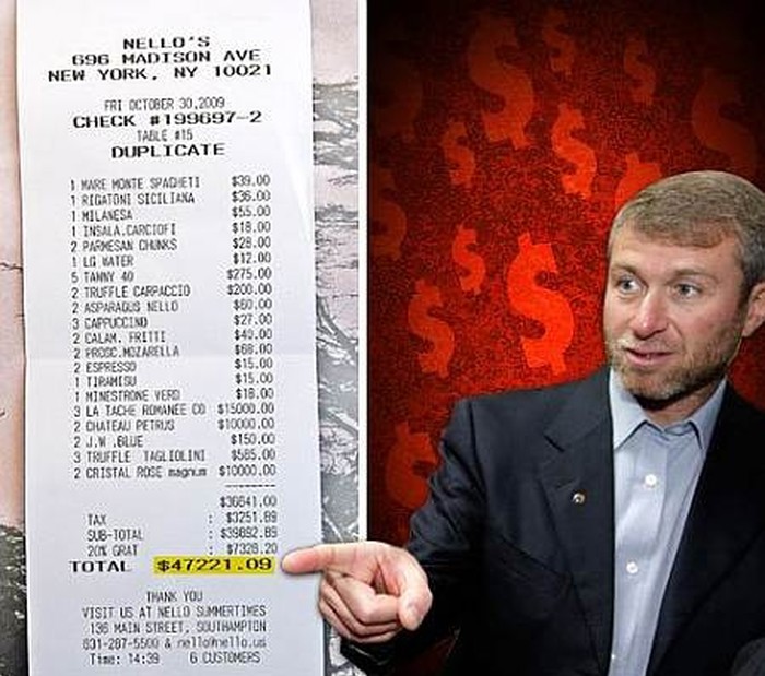 Kad ručak platiš skoro 50 tisuća dolara...