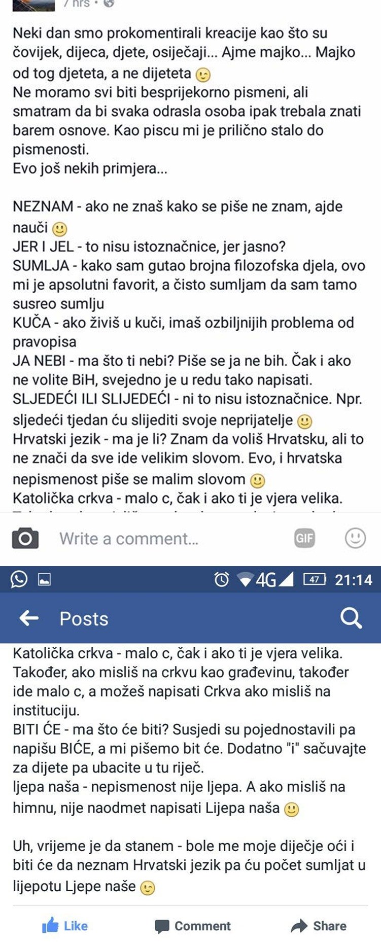 Naživcirala ga je nepismenost u Hrvata pa je odlučio jednom zauvijek objasniti najčešće pogreške