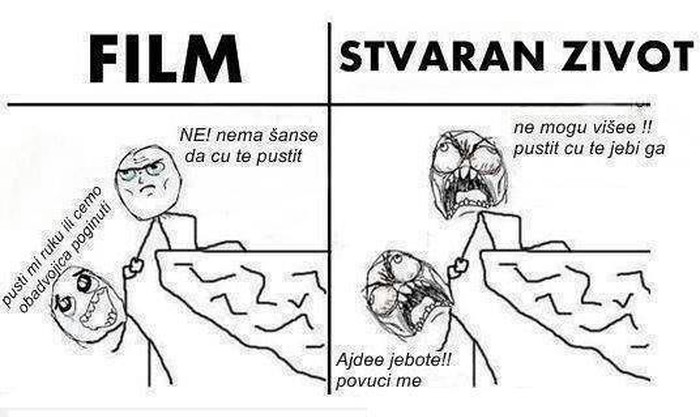 U filmu svi junaci, u pravom životu nikom ponikoše