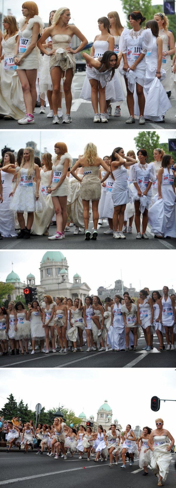 Srpkinje u galopu: Utrka u vjenčanicama u Beogradu