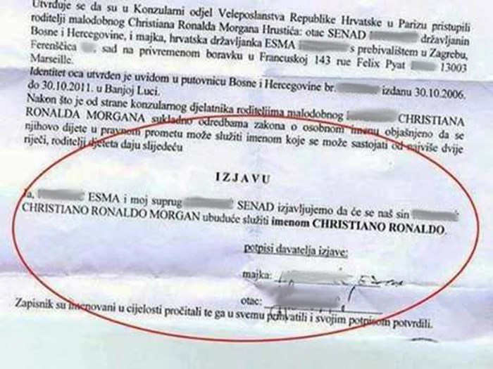 Par koji je živio u Zagrebu dao je djetetu ime po poznatom nogometašu, ali su napravili jednu pogrešku