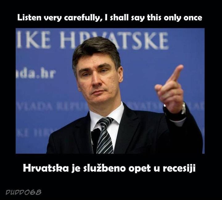 Reći ću ovo samo JEDNOM: Hrvatska je OPET u recesiji!