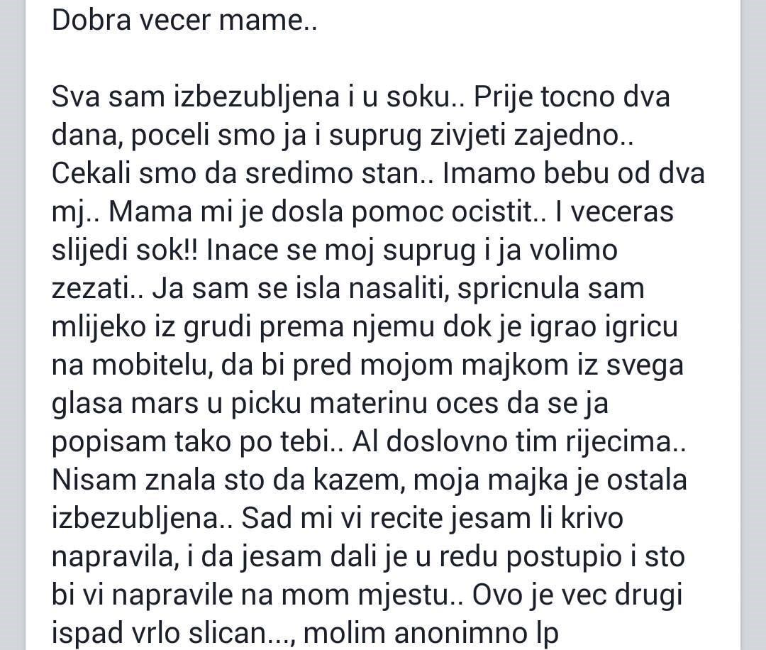 "Izbezubljena" žena štrcala muža mlijekom iz sise