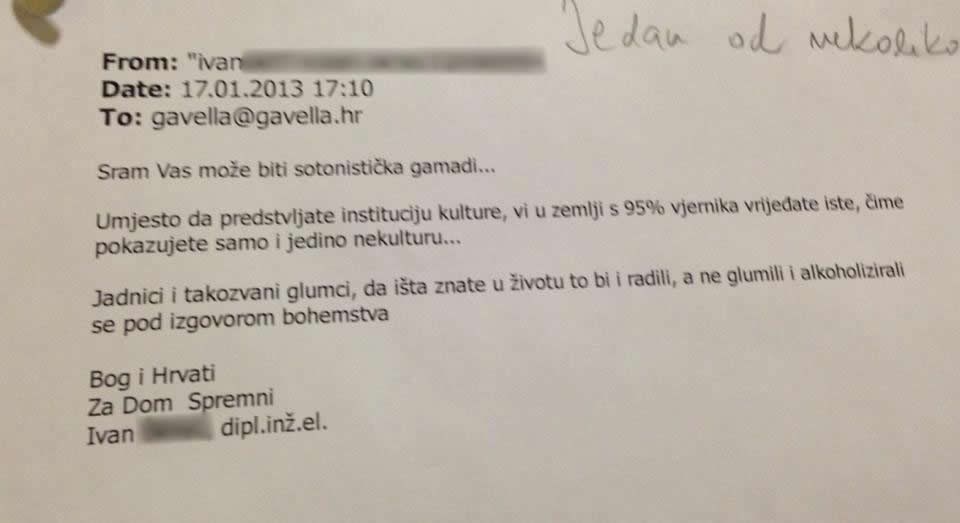 Ustašoidi napali Gavellu: Glumci su im besposleni sotonisti