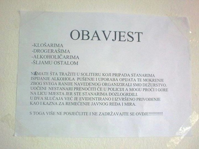 obavijesti se i razguli..