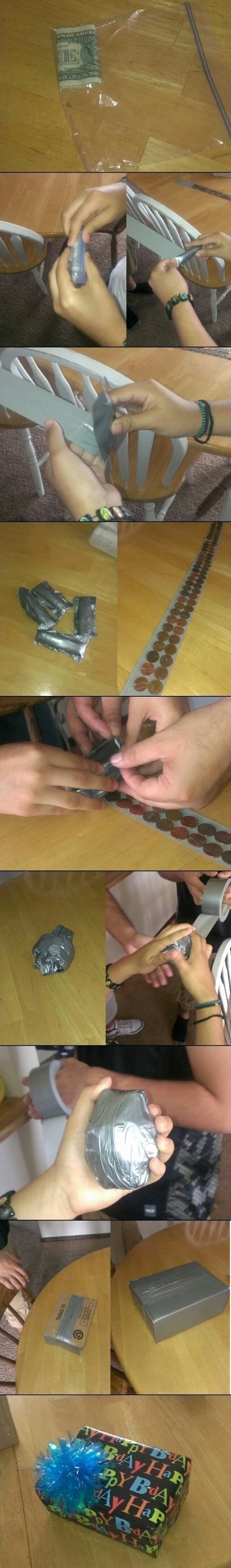 Nakon što mu je prijatelj oblijepio poklon izolir trakom, odlučio mu je vratiti duplo