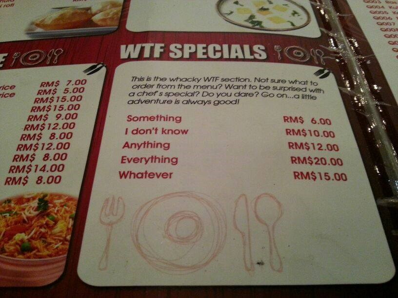 Konačno jelovnik za neodlučne goste