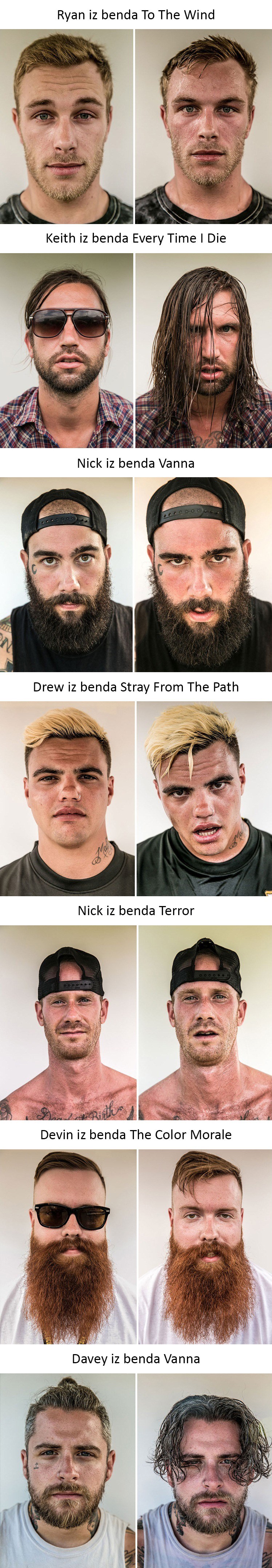 Slikao je rokere prije i nakon koncerta, iscrpljena lica govore više od 1000 riječi