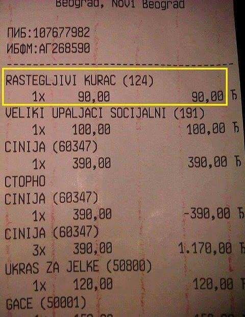 18+ RAČUN: Pogledajte što su naplatili čovjeku iz Beograda!