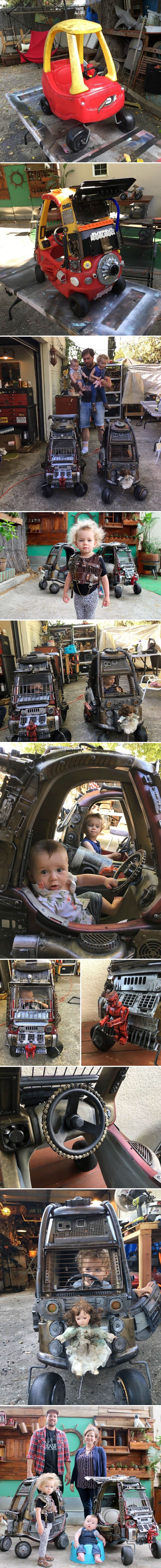 KOJI MAJSTOR! Tata plastične autiće pretvorio u prave zvijeri slične onima iz Pobješnjelog Maxa!