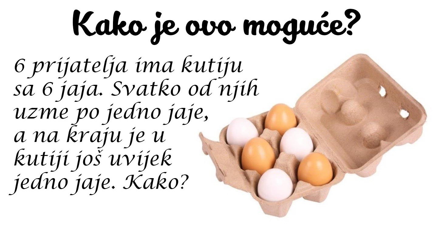 Jeste li dovoljno pametni da riješite ovu zagonetku s jajima?