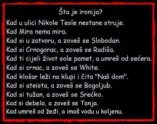 Ironija: Kad si debela, a zoveš se Tanja