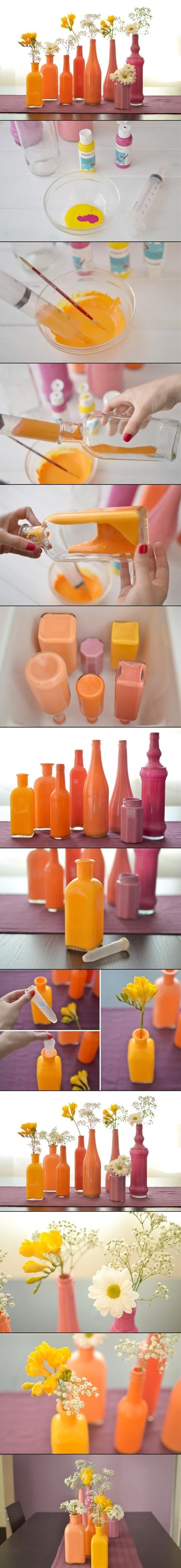 Uradi sama: Staklenke i boce postale vaze pastelnih boja