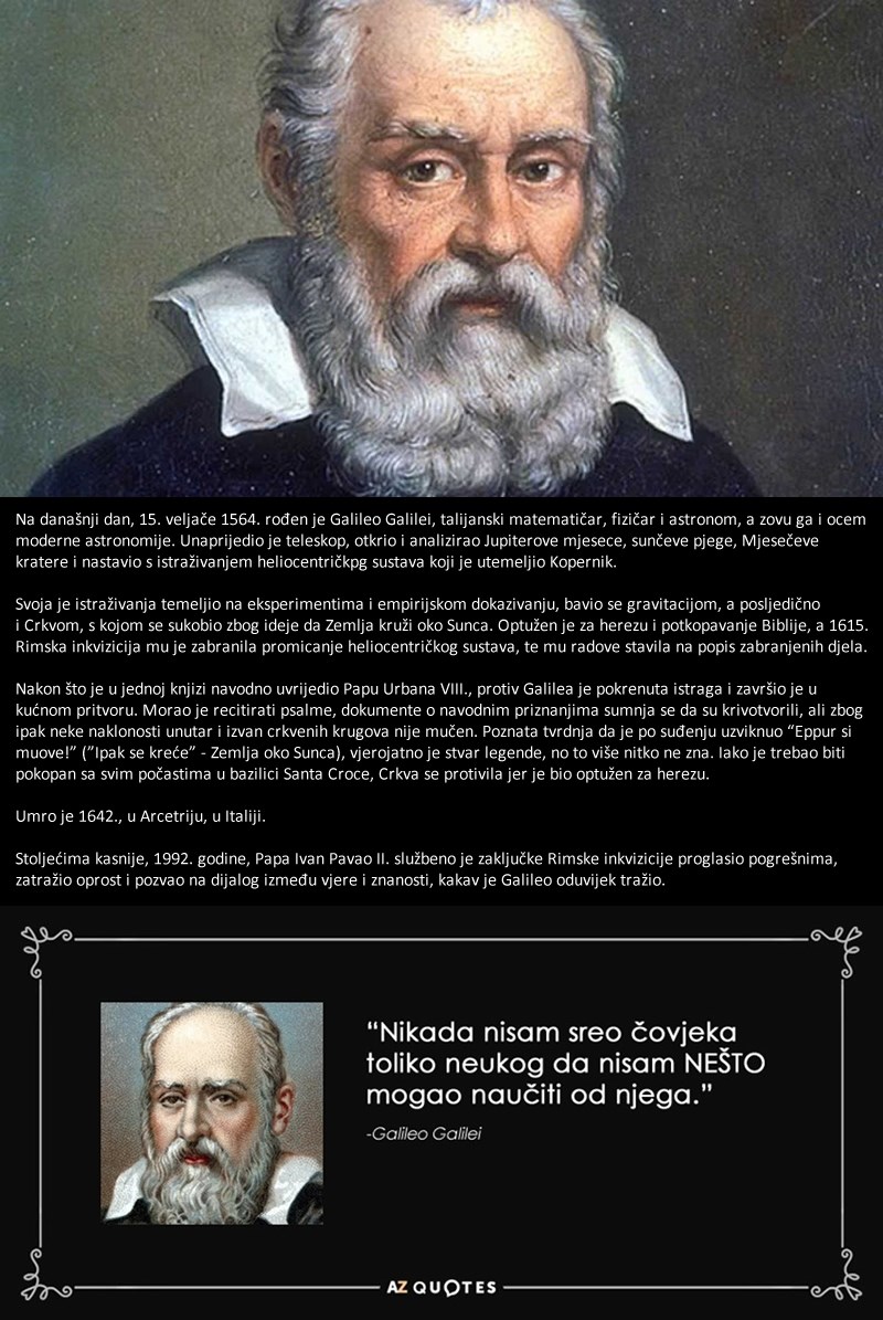 Sretan rođendan, Galileo, hvala ti na znanju!