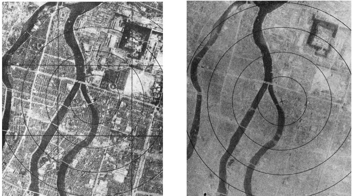 Hiroshima iz zraka - prije i nakon atomske bombe