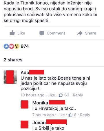 Odlična usporedba balkanskih političara s Titanikom