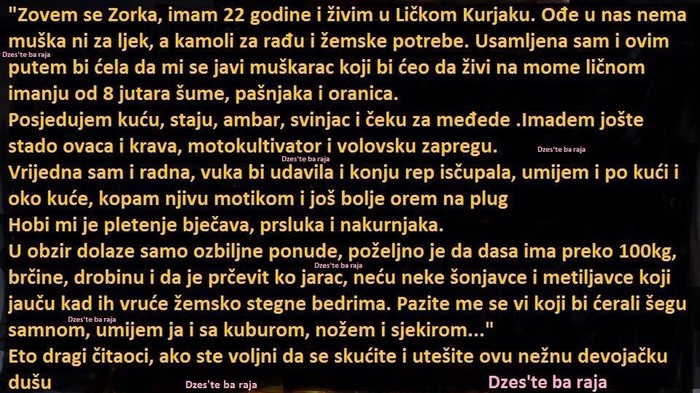nudim da bi tražila..